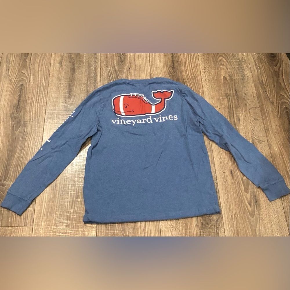 Boys Vineyard Vines Tee Size 12-14 Blue Long Sleeve Kids Tee
